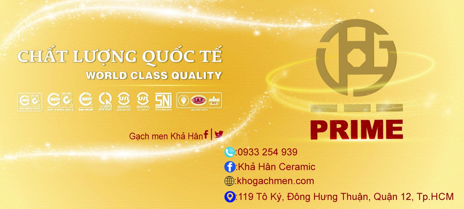 Kho gạch ốp lát Prime tại TPHCM và Miền Nam