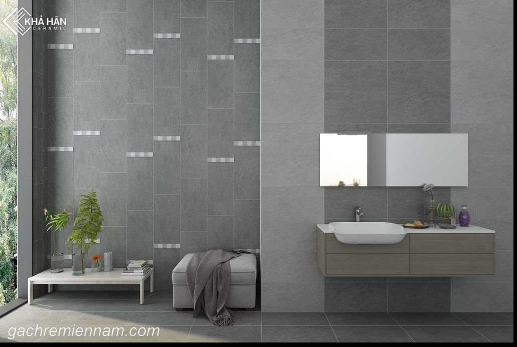 gạch mờ nhám 30x60 ốp tường nhà tắm đẹp