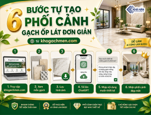 6 bước tự tạo phối cảnh gạch ốp lát đơn giản từ gạch men Khả Hân